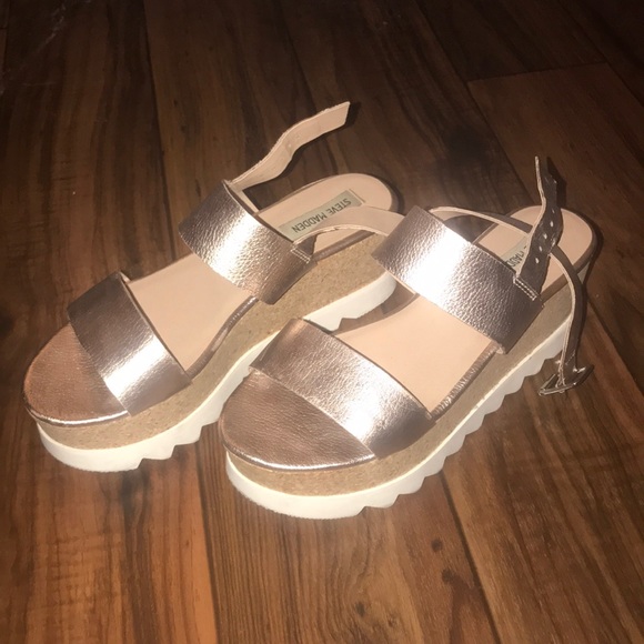 rose gold platform sandals steve madden